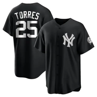 Youth Replica Black/White Gleyber Torres New York Yankees Jersey
