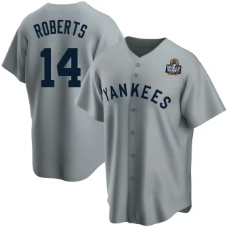 Youth Replica Gray Brian Roberts New York Yankees Road Cooperstown Collection 2024 World Series Jersey