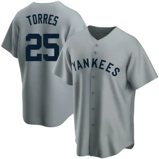 Youth Replica Gray Gleyber Torres New York Yankees Road Cooperstown Collection Jersey
